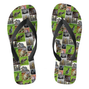 Australian Wildlife Collage Teenslippers