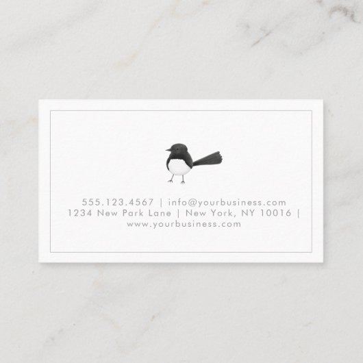Australian Willie Wagtail Bird - Custom Visitekaartje (Achterkant)
