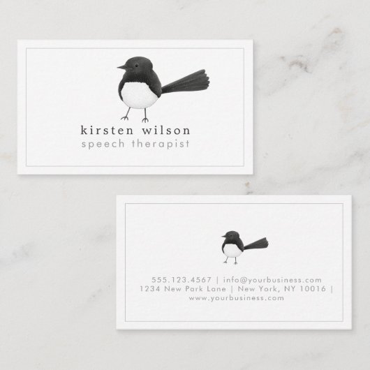 Australian Willie Wagtail Bird - Custom Visitekaartje (Voorkant / Achterkant)