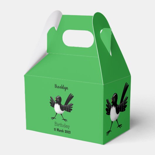 Australian Willie Wagtail cartoon Bedankdoosjes (Voorkant Zijde)