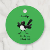 Australian Willie Wagtail cartoon Bedankjes Labels (Achterkant)