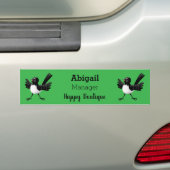 Australian Willie Wagtail cartoon Bumpersticker (Op auto)