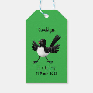 Australian Willie Wagtail cartoon Cadeaulabel