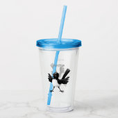 Australian Willie Wagtail cartoon gepersonaliseerd Acryl Drinkbeker (Achterkant)