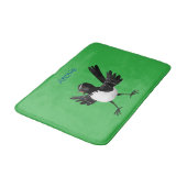 Australian Willie Wagtail cartoon gepersonaliseerd Badmat (Gekanteld)