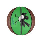 Australian Willie Wagtail cartoon gepersonaliseerd Basketbal (Verticaal)