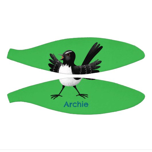 Australian Willie Wagtail cartoon gepersonaliseerd Basketbal (Panelen)