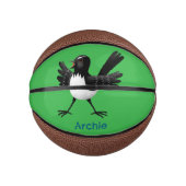 Australian Willie Wagtail cartoon gepersonaliseerd Basketbal (Voorkant)