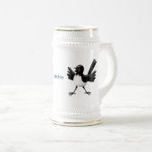 Australian Willie Wagtail cartoon gepersonaliseerd Bierpul (Voorkant rechts)
