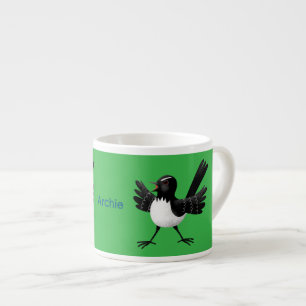 Australian Willie Wagtail cartoon gepersonaliseerd Espresso Kop