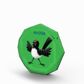 Australian Willie Wagtail cartoon gepersonaliseerd Fotoblokken (Rechts)