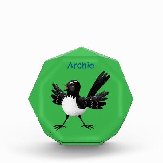 Australian Willie Wagtail cartoon gepersonaliseerd Fotoblokken (Voorkant)