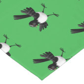 Australian Willie Wagtail cartoon gepersonaliseerd Korte Tafelloper (Hoek)