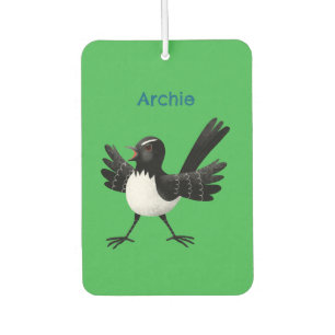 Australian Willie Wagtail cartoon gepersonaliseerd Luchtverfrisser
