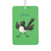 Australian Willie Wagtail cartoon gepersonaliseerd Luchtverfrisser (Achterkant)