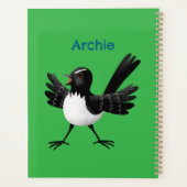 Australian Willie Wagtail cartoon gepersonaliseerd Planner (Achterkant)