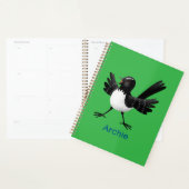 Australian Willie Wagtail cartoon gepersonaliseerd Planner (Display)