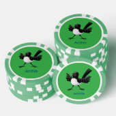 Australian Willie Wagtail cartoon gepersonaliseerd Poker Chips (Opstapeling)