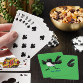 Australian Willie Wagtail cartoon gepersonaliseerd Pokerkaarten (Insitu)