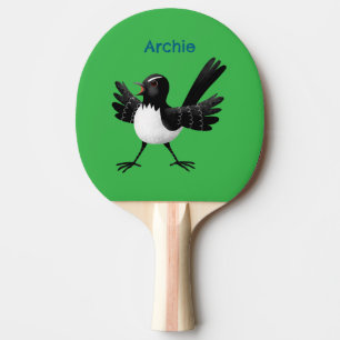 Australian Willie Wagtail cartoon gepersonaliseerd Tafeltennisbatje