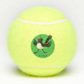 Australian Willie Wagtail cartoon gepersonaliseerd Tennisballen (Achterkant)