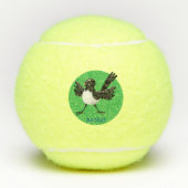 Australian Willie Wagtail cartoon gepersonaliseerd Tennisballen (Voorkant)