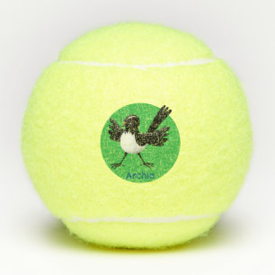 Australian Willie Wagtail cartoon gepersonaliseerd Tennisballen
