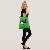 Australian Willie Wagtail cartoon gepersonaliseerd Tote Bag (Op model)