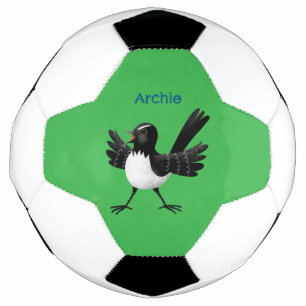 Australian Willie Wagtail cartoon gepersonaliseerd Voetbal