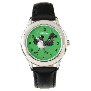 Australian Willie Wagtail cartoon Horloge