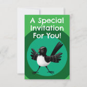 Australian Willie Wagtail cartoon Kaart (Achterkant)