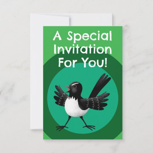 Australian Willie Wagtail cartoon Kaart (Achterkant)