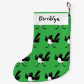 Australian Willie Wagtail cartoon Kleine Kerstsok (Achterkant)