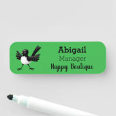 Australian Willie Wagtail cartoon Naamplaatje (In situ)