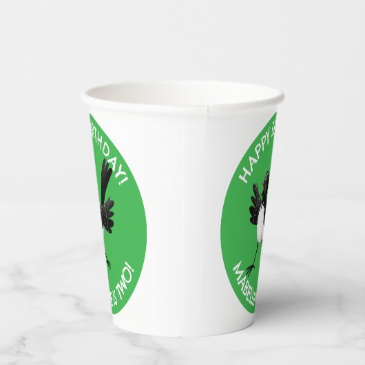 Australian Willie Wagtail cartoon Papieren Bekers (Rechts)