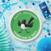 Australian Willie Wagtail cartoon Papieren Bordje (Feest)