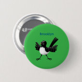 Australian Willie Wagtail cartoon Ronde Button 5,7 Cm (Voorkant /achterkant)