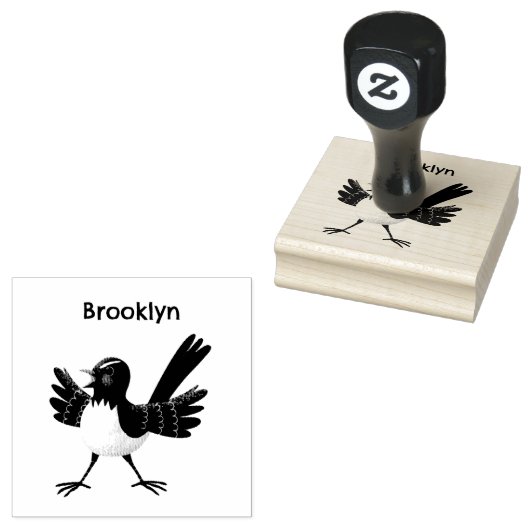 Australian Willie Wagtail cartoon Rubberstempel (Gestempeld)