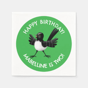 Australian Willie Wagtail cartoon Servet