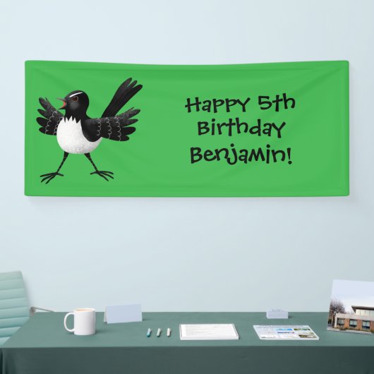 Australian Willie Wagtail cartoon Spandoek (Beurs)