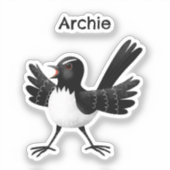 Australian Willie Wagtail cartoon Sticker (Voorkant)
