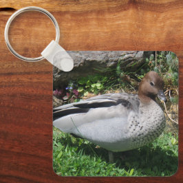 Australian Wood Duck in Tranquil Garden Sleutelhanger