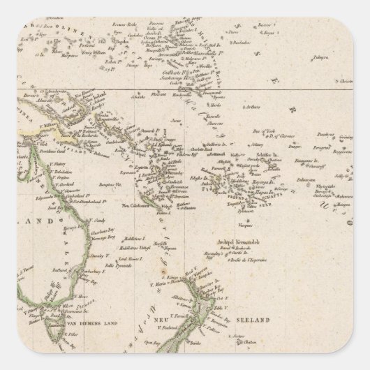 Australië 10 vierkante sticker (Voorkant)