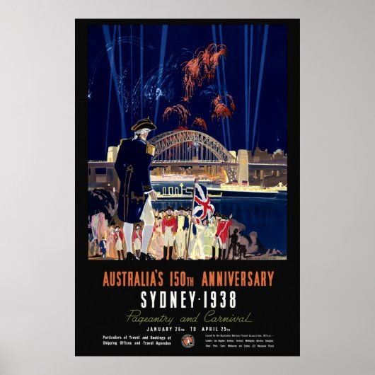 Australië 150e Jubileum Vintage Poster 1938 (Voorkant)