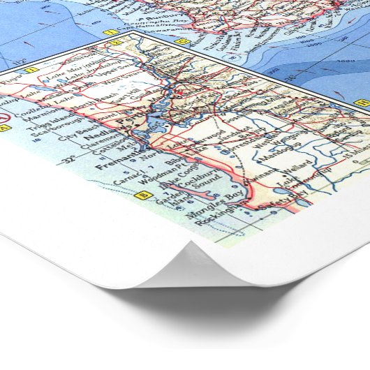 " Australië: 1963 gedetailleerd MAP ... Poster (Hoek)