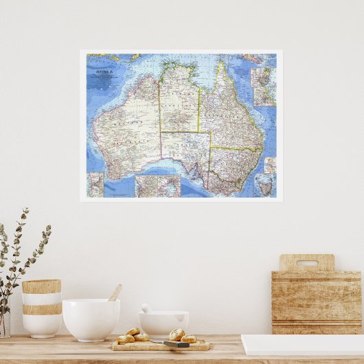 " Australië: 1963 gedetailleerd MAP ... Poster (Keuken)