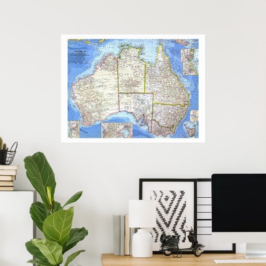 " Australië: 1963 gedetailleerd MAP ... Poster (Thuiskantoor)