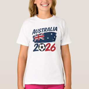 Australië 2026 Voetbalfan Design Vlagkleuren T-shirt