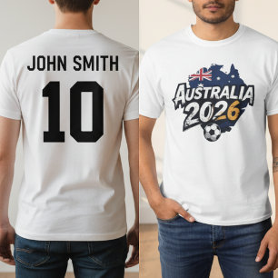 Australië 2026 Voetbalfan Gepersonaliseerde Naam T-shirt