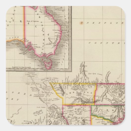 Australië 2 vierkante sticker (Voorkant)